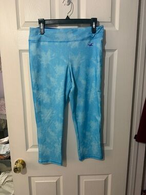 Hollister Light Blue Tie-Dye Capri Leggings